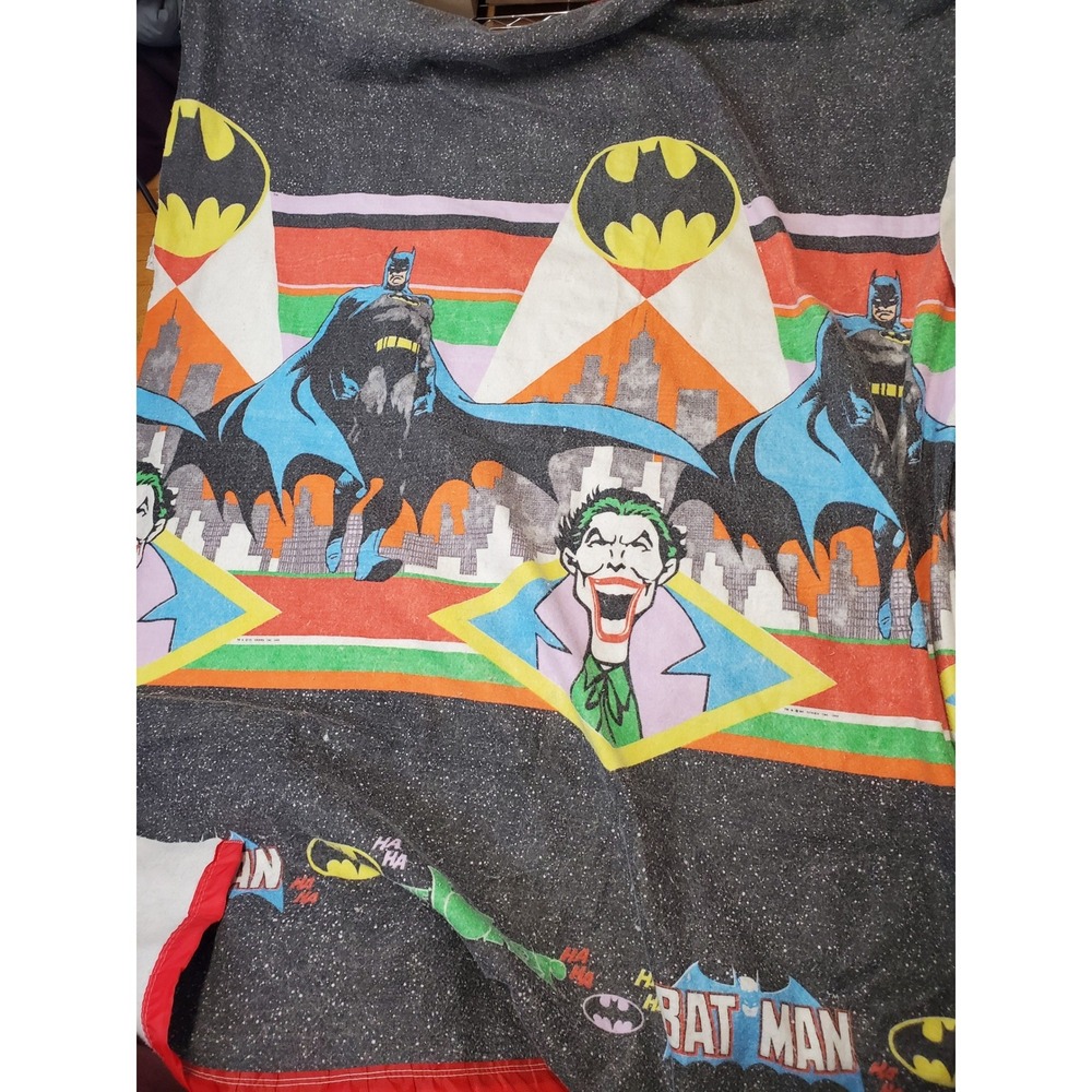 Vintage DC Comics Batman Joker Retro 80s Fleece Blanket 70 x 86 Gotham Villain